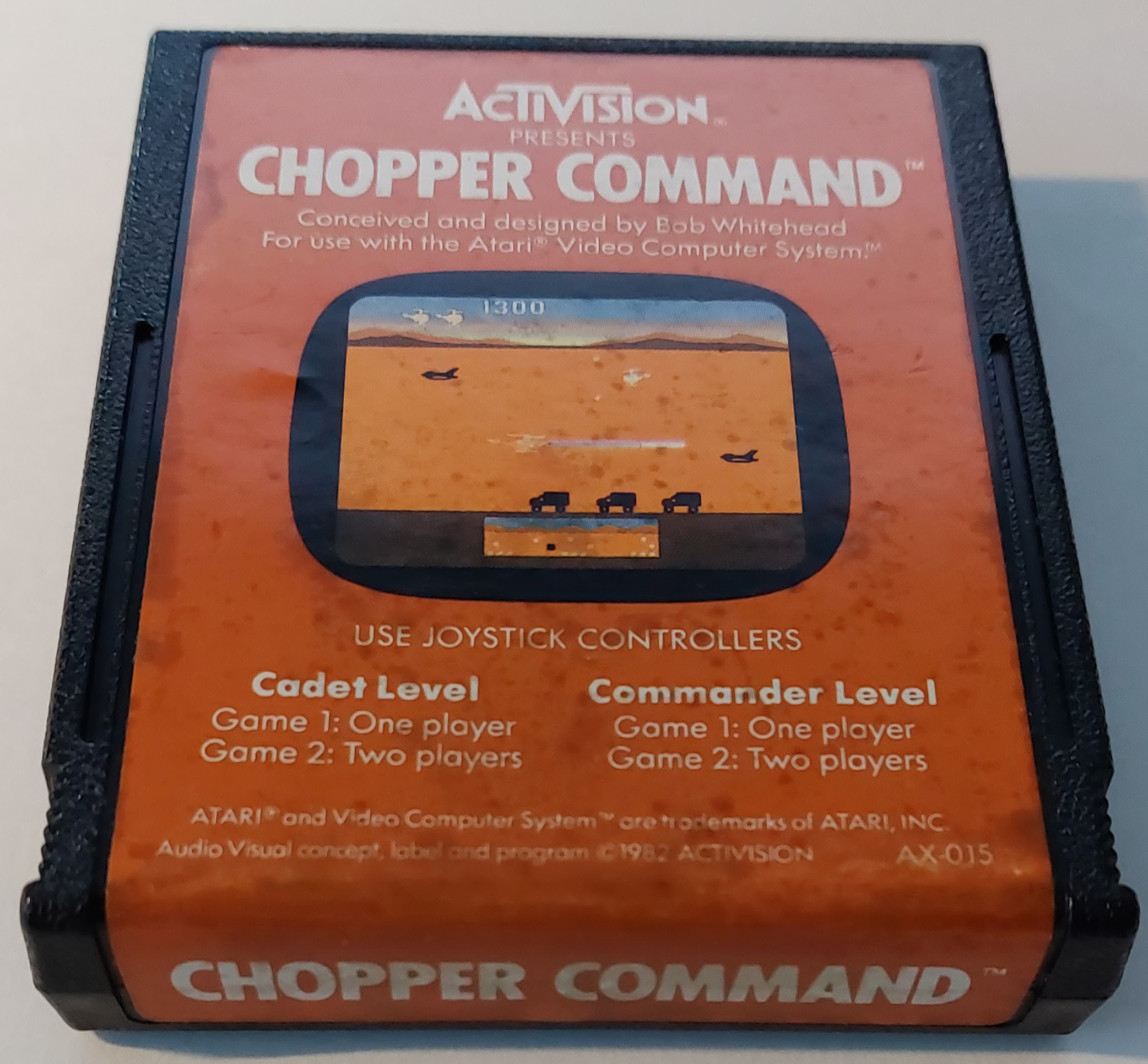 Chopper Command Atari 2600 cartridge with label