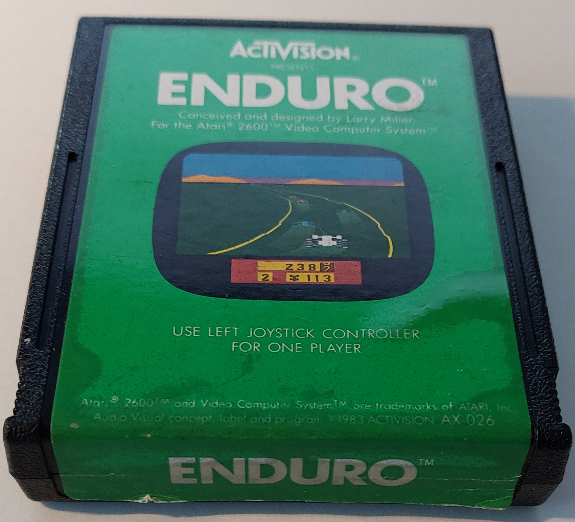 Enduro Atari 2600 cartridge with label