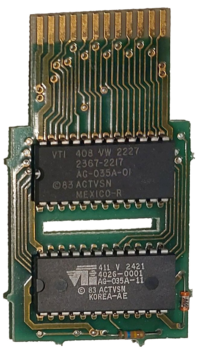 Pitfall II Lost Caverns PCB showing the DPC chip
