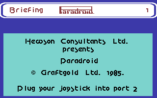 Paradroid - C64 gameplay screenshot