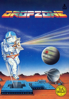 Dropzone box art - yellow and red cover with spaceman