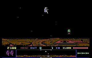 Dropzone C64 - shooting action with enemy formations