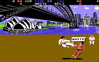 International Karate C64 - two fighters exchanging kicks