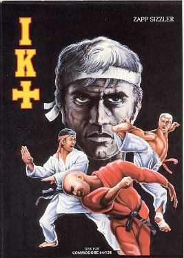 IK+ box art - three karate fighters in colourful action
