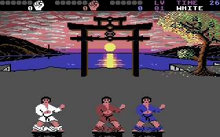 IK+ C64 - fighters with dojo background