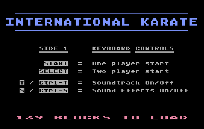 International Karate Atari 8-bit - two fighters in fighting stance
