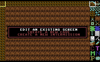 Boulder Dash Construction Kit C64 editor screenshot 3 showing design options