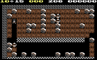 Boulder Dash II C64 more complex cave design showing sequel's increased difficulty