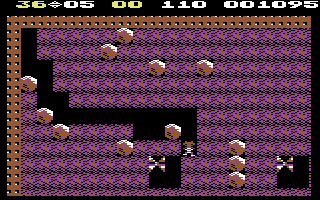 Boulder Dash C64 cave gameplay screenshot