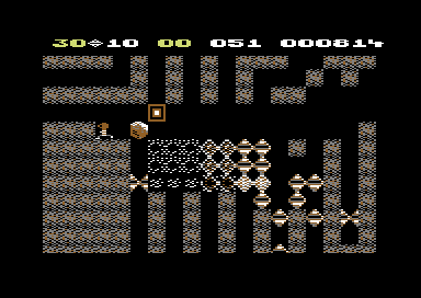 Boulder Dash Atari gameplay screenshot showing the original platform version