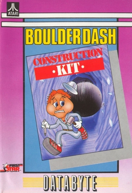 Boulder Dash Construction Kit box art showing level editor interface