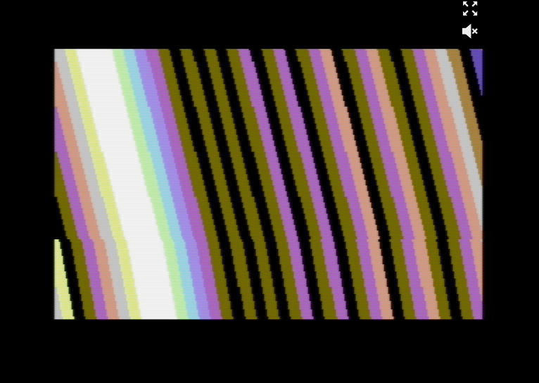 Comaland cover screenshot: dense layered raster colour effects with multiple simultaneous colour gradients across the full screen
