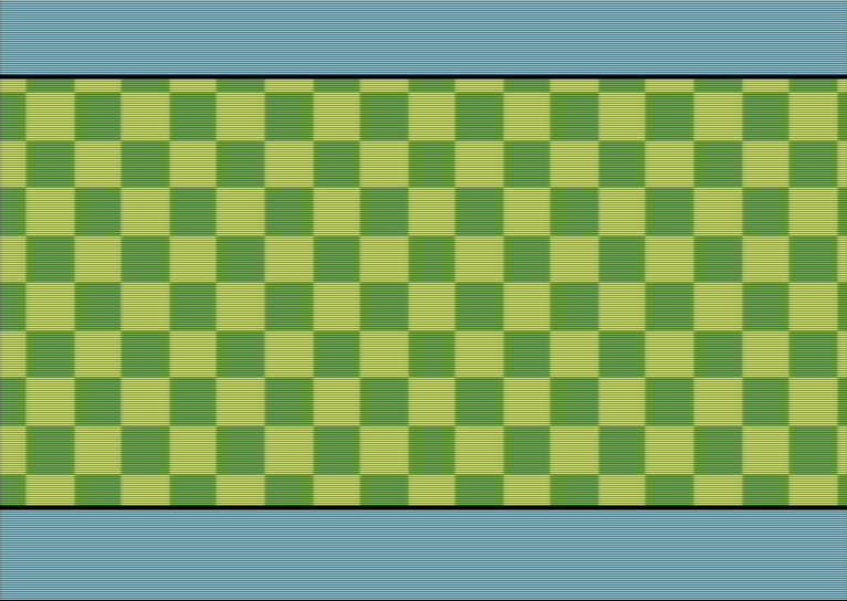 Edge of Disgrace mid-demo scene: multiple horizontal coloured raster bars cycling across the screen, demonstrating precision raster interrupt timing
