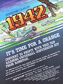1942 (Arcade, 1984) - aerial WWII shooter arcade flyer