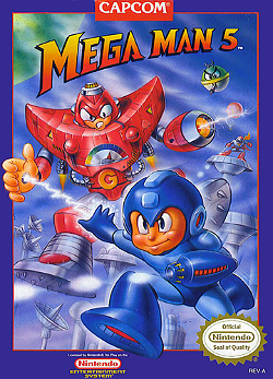 Mega Man 5 (NES, 1992) - box art