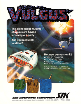 Vulgus (Arcade, 1984) - Capcom's first arcade title flyer