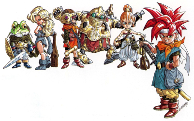 All seven playable characters illustrated by Akira Toriyama
