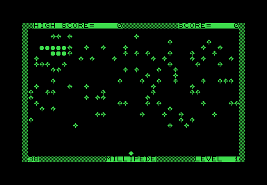 Millipede Commodore PET gameplay screenshot