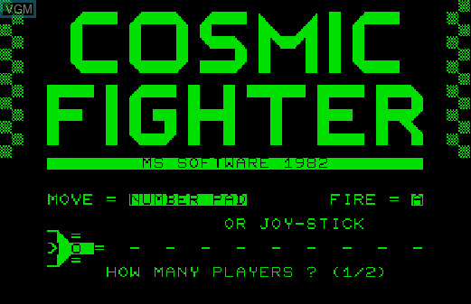 Cosmic Jailbreak title screen showing COSMIC FIGHTER