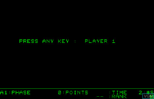 Cosmic Jailbreak start screen: Press any key - Player 1