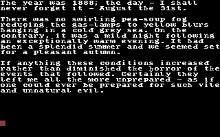 Jack the Ripper C64: indoor scene gameplay