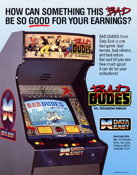 Bad Dudes vs. DragonNinja arcade flyer