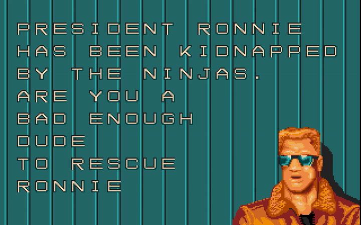 Bad Dudes / DragonNinja Amiga port gameplay screenshot