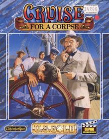 Cruise for a Corpse European box art - 1930s luxury yacht murder mystery scene