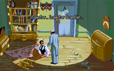 Cruise for a Corpse - DOS gameplay showing yacht interior room