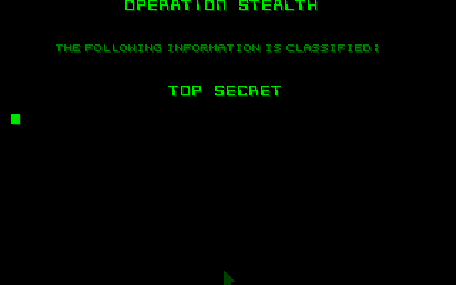 Operation Stealth DOS - spy gadget screen