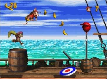 Donkey Kong Country 2 gameplay — pirate ship world screenshot