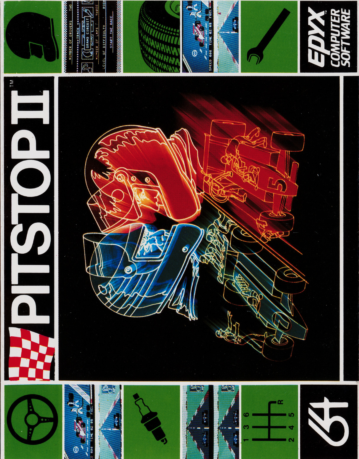 Pitstop II C64 split-screen racing
