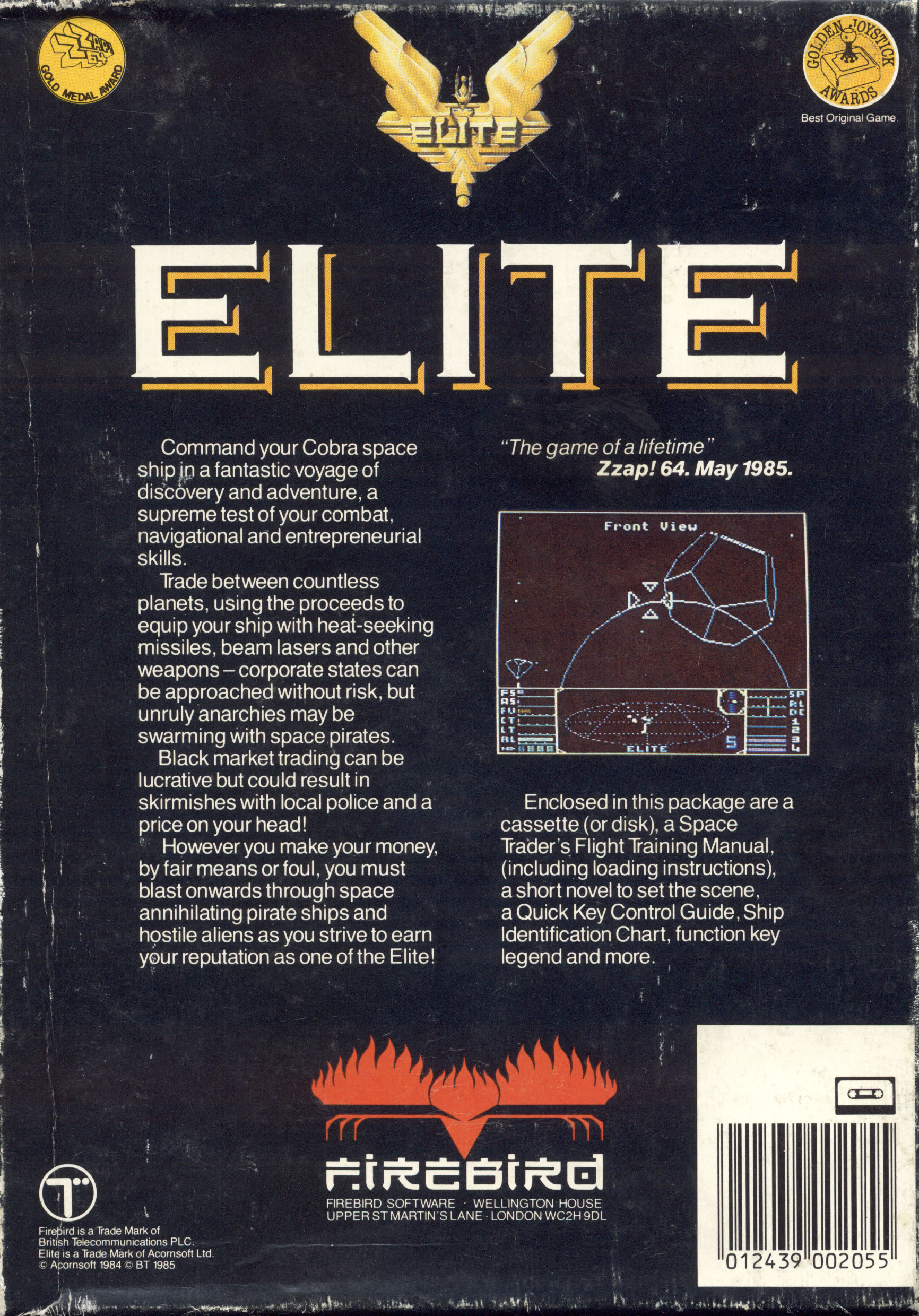 Elite - box back (TheGamesDB)
