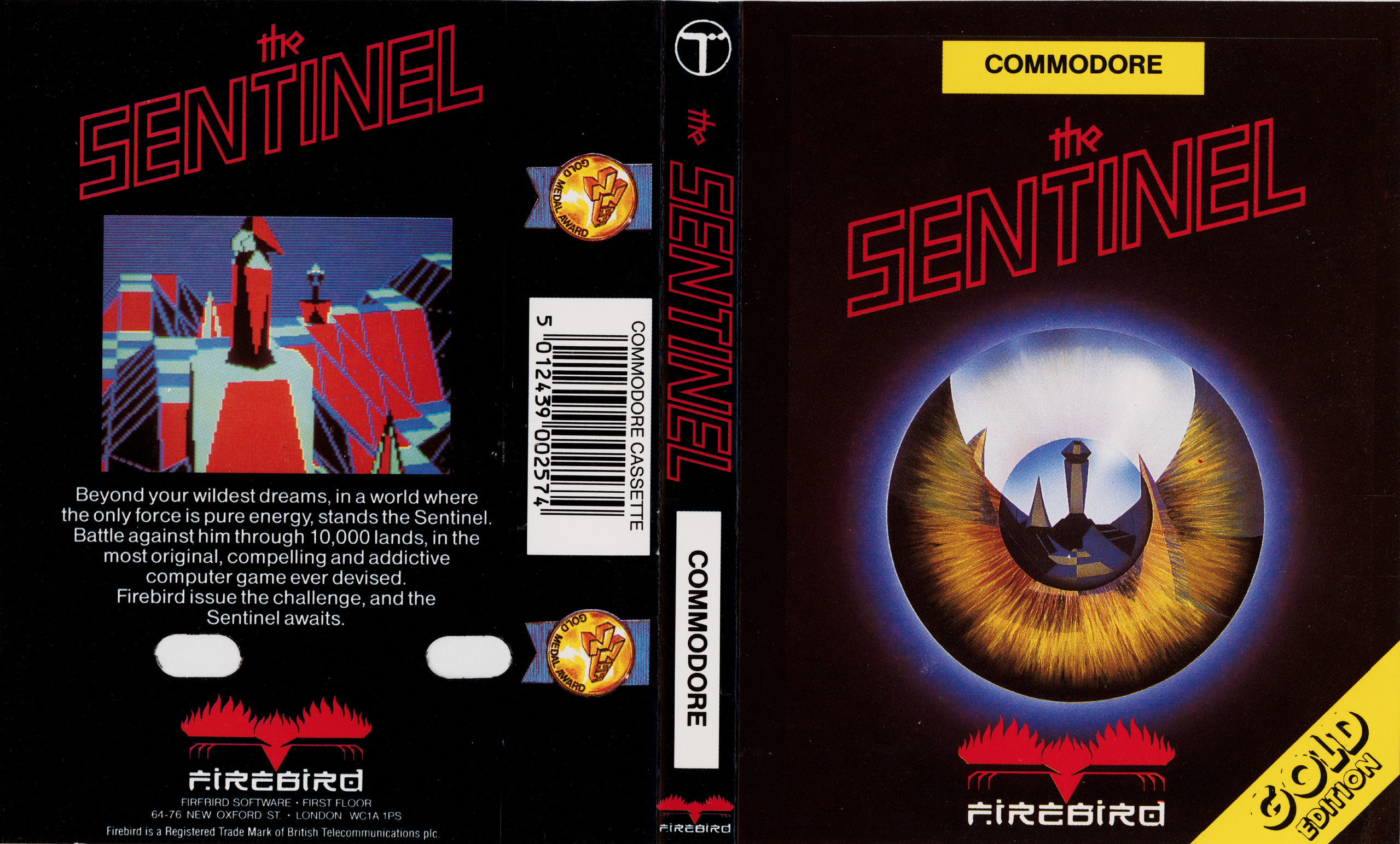The Sentinel - cassette inlay (Firebird, C64, 1986)
