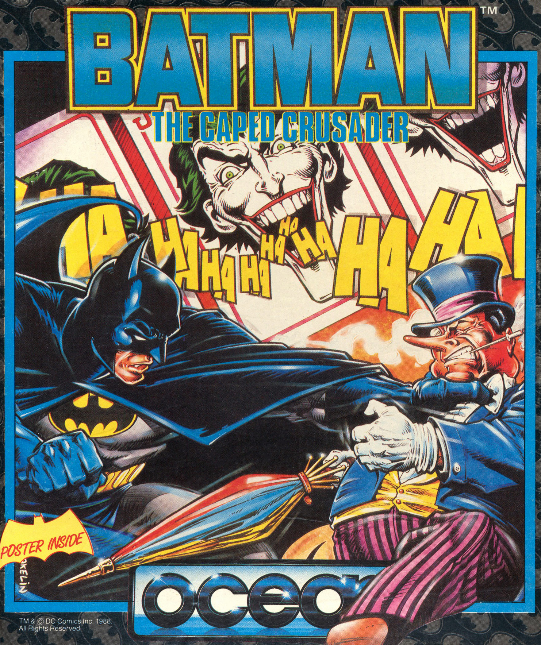 Batman: The Caped Crusader - Ocean alternate C64 box art