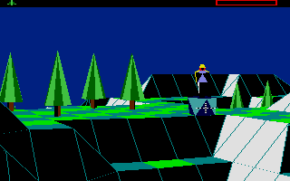 The Sentinel - Atari ST version showing 3D polygon landscape