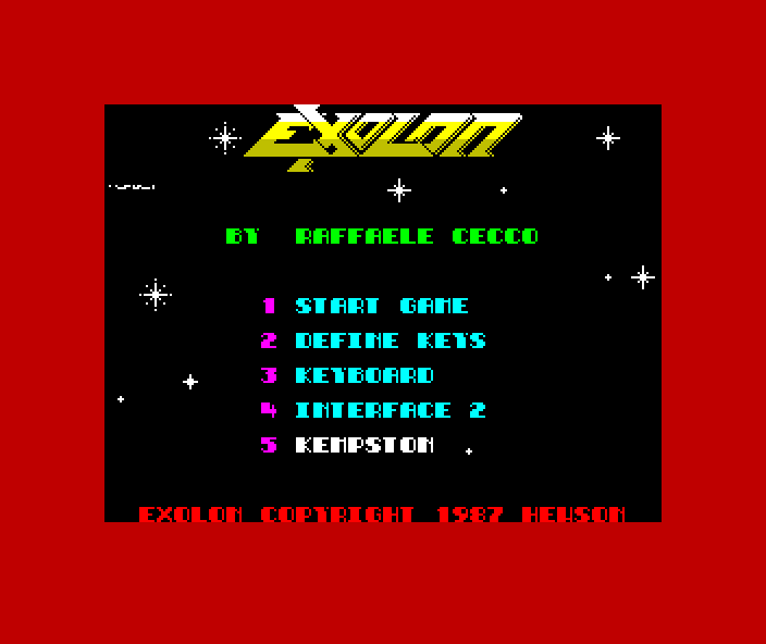 Exolon ZX Spectrum - Vitorc without exoskeleton navigating a narrow passage