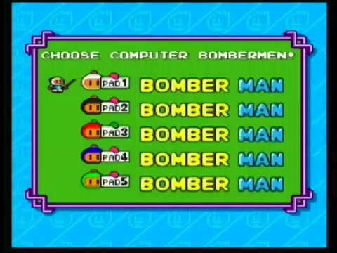 Bomberman '93 PC Engine gameplay - 5-player battle mode