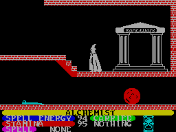 Alchemist ZX Spectrum gameplay - wizard transformation adventure
