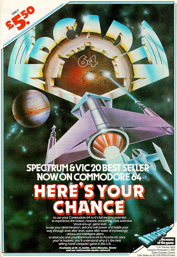 Arcadia magazine advertisement from 1982 - Imagine Software promotional copy with bold headline typography