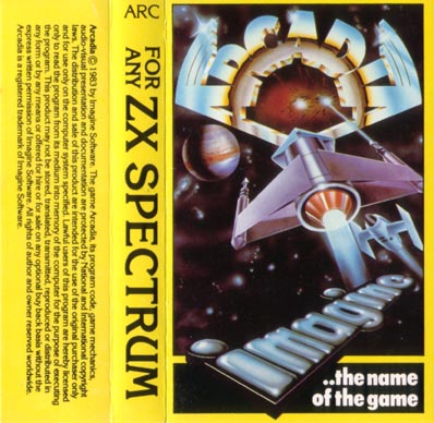 Arcadia ZX Spectrum cassette inlay