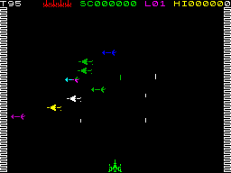Arcadia ZX Spectrum in-game screenshot - multi-wave shoot-em-up