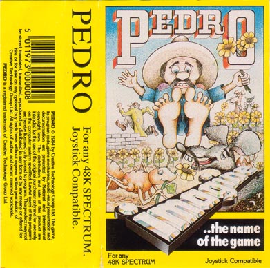 Pedro cassette inlay - Imagine Software 1983