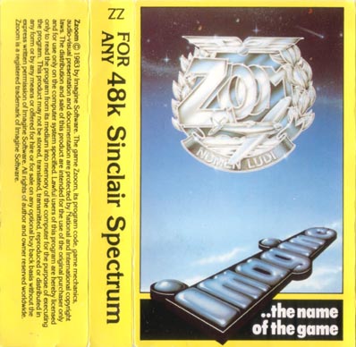 Zzoom cassette inlay - Imagine Software 1982