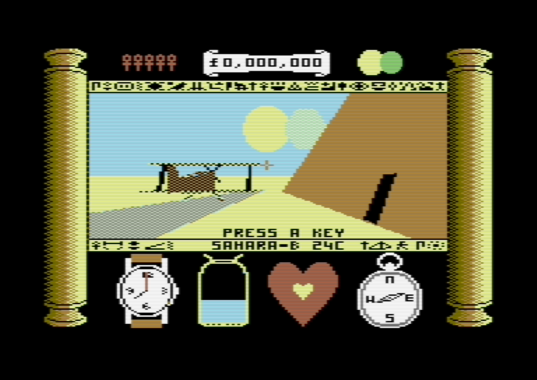 Total Eclipse - ZX Spectrum screenshot showing wireframe Egyptian pyramid exterior