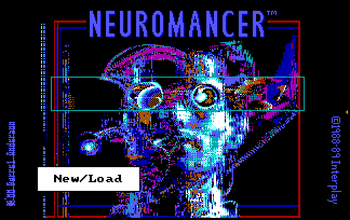 Neuromancer (1988) - gameplay screenshot showing the cyberpunk matrix environment