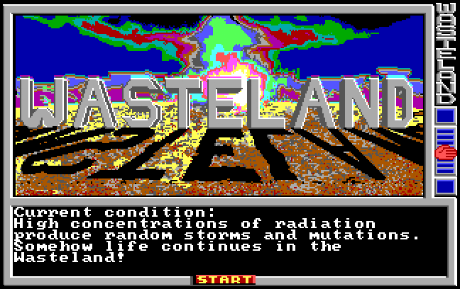 Wasteland (1988) - world map and encounter system showing the Desert Rangers' territory