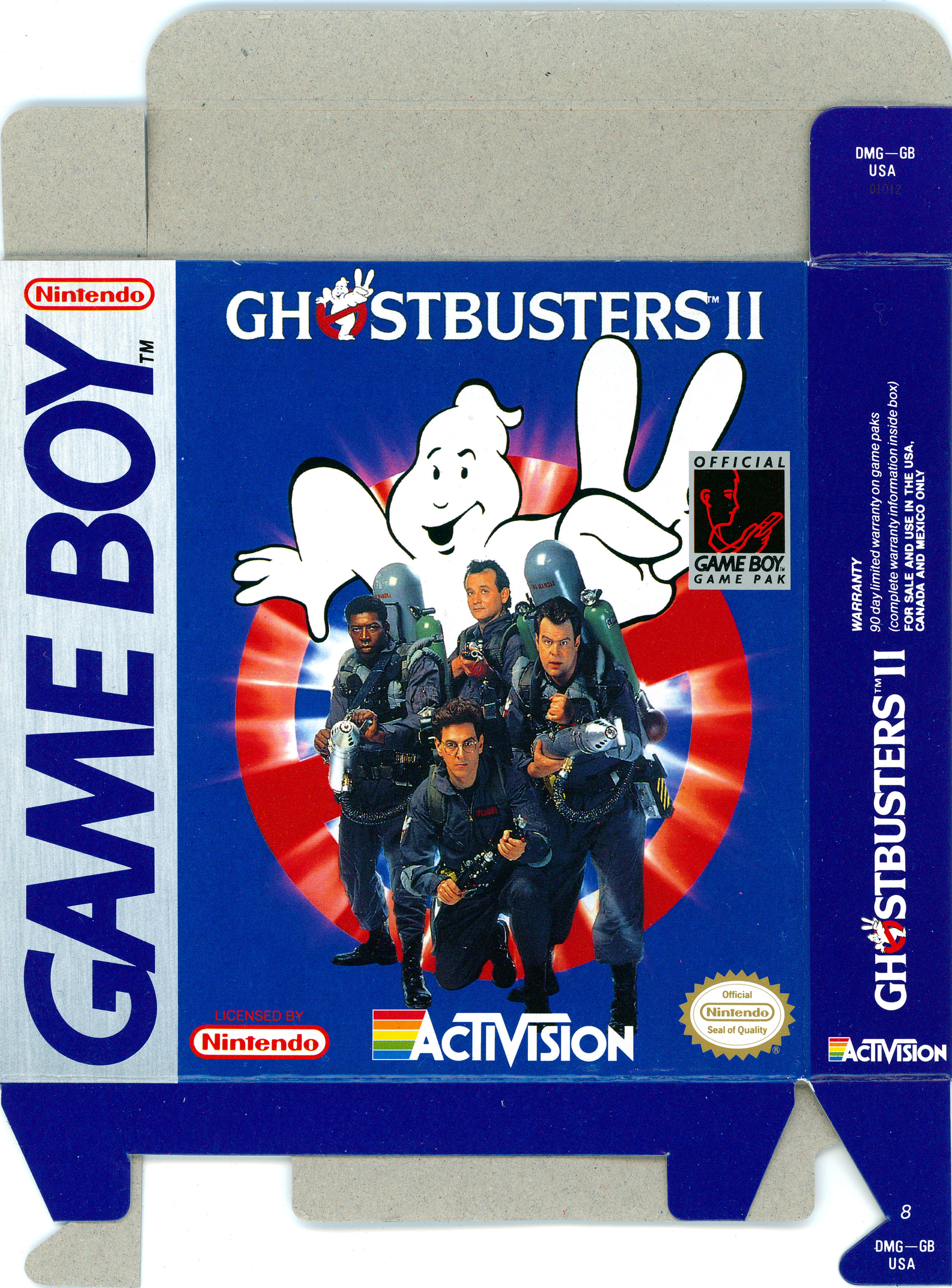 Ghostbusters II (1990, Game Boy) - box front cover