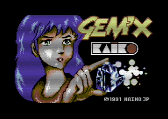 Gem'X (1991, Amiga) - gameplay animation showing gem collection and enemy movement