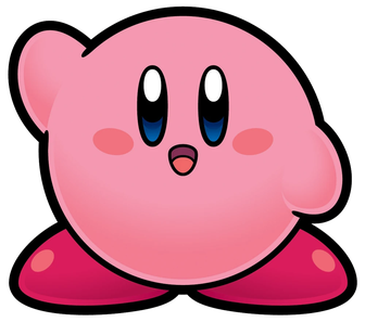 Kirby promotional character art - the pink puffball in his iconic pose